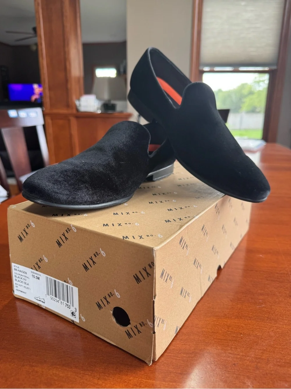 Mix No. 6 Haigen Men’s 10.5M Black Velvet Slip-On Dress Loafers w/ Box